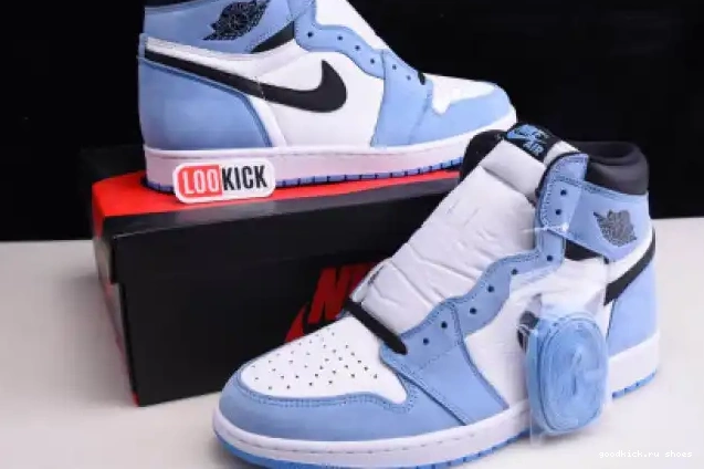BLACK 1 555088-134 RETRO WHITE AIR JORDAN BLUE HIGH UNIVERSITY 0612